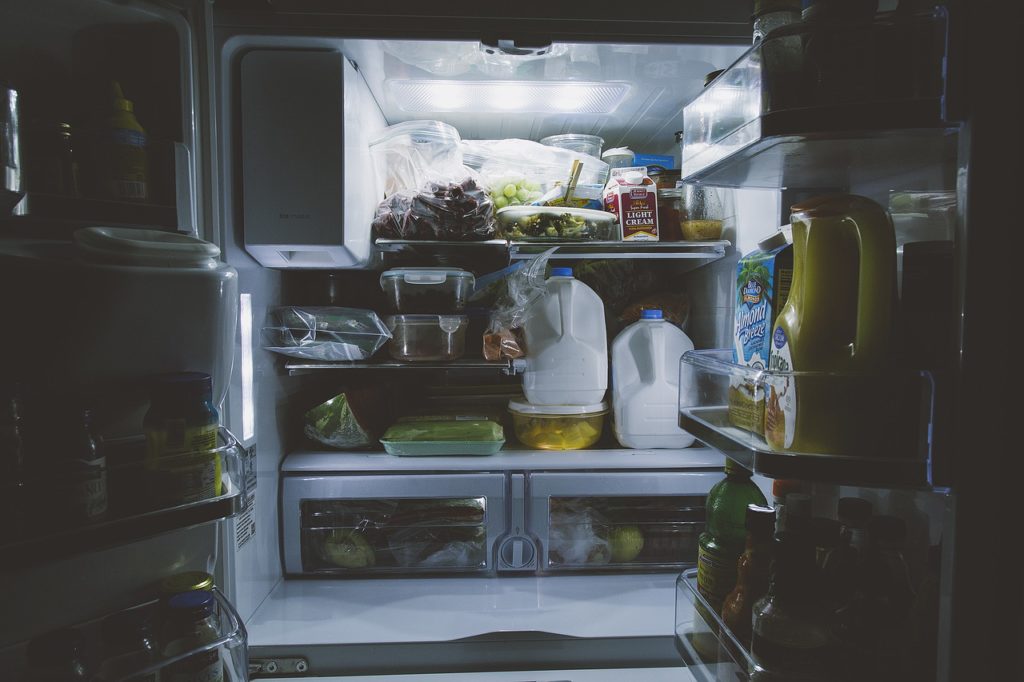 common food inside refrigerator