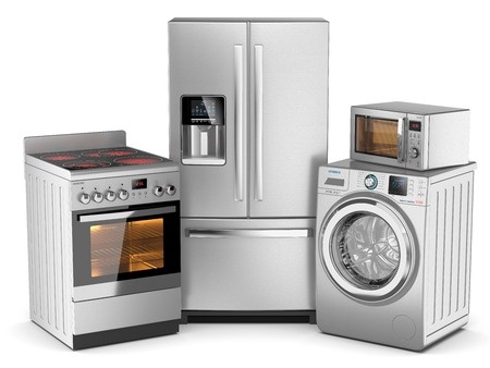 silver colored appliances